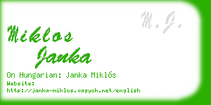 miklos janka business card